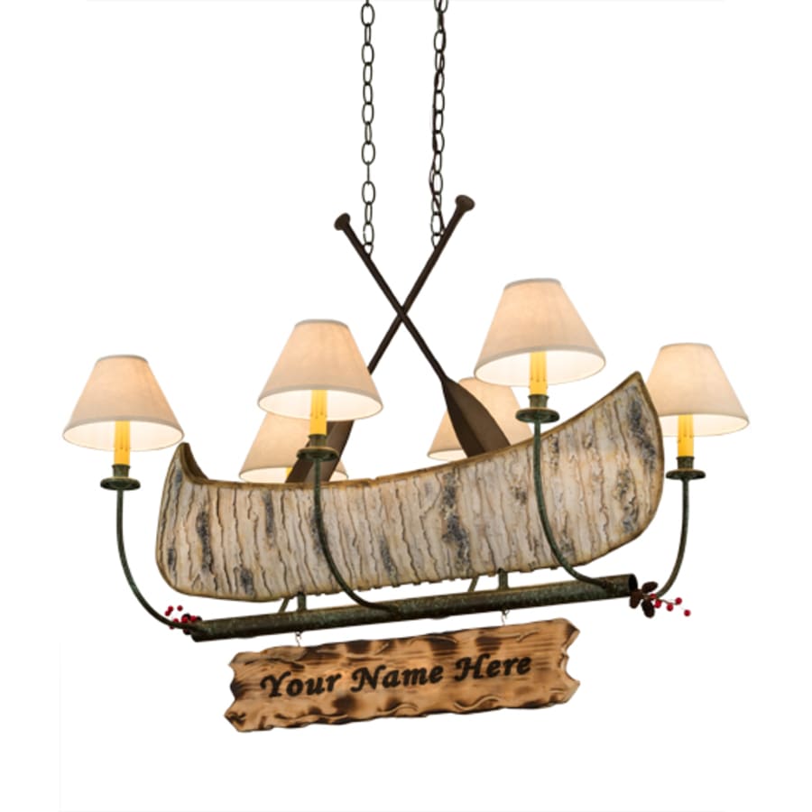 Meyda Tiffany Personalized Canoe 6 Light 37" Wide Linear Chandelier