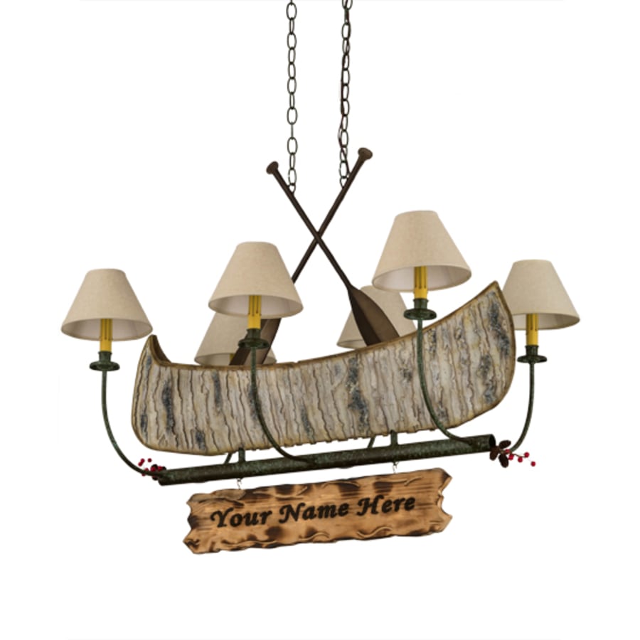Meyda Tiffany Personalized Canoe 6 Light 37" Wide Linear Chandelier