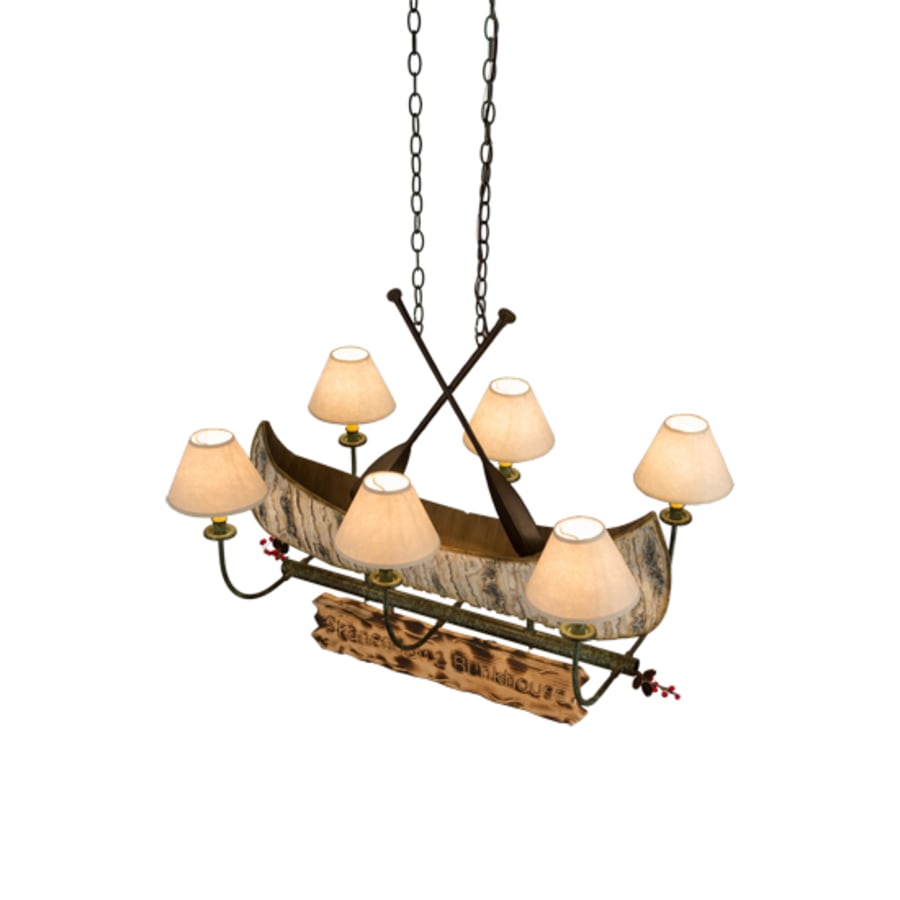 Meyda Tiffany Personalized Canoe 6 Light 37" Wide Linear Chandelier