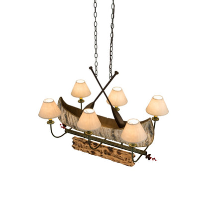 Meyda Tiffany Personalized Canoe 6 Light 37" Wide Linear Chandelier
