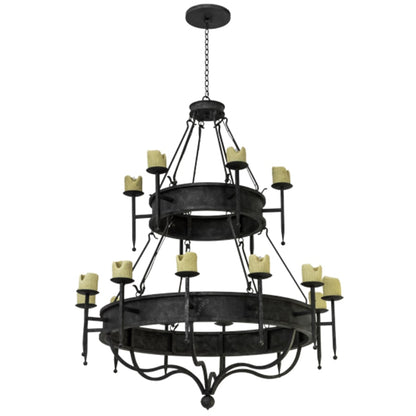 Meyda Tiffany Marta 18 Light 60" Wide Pillar Candle Ring Chandelier