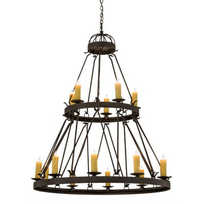 Meyda Tiffany Lakeshore 15 Light 48" Wide Taper Candle Ring Chandelier