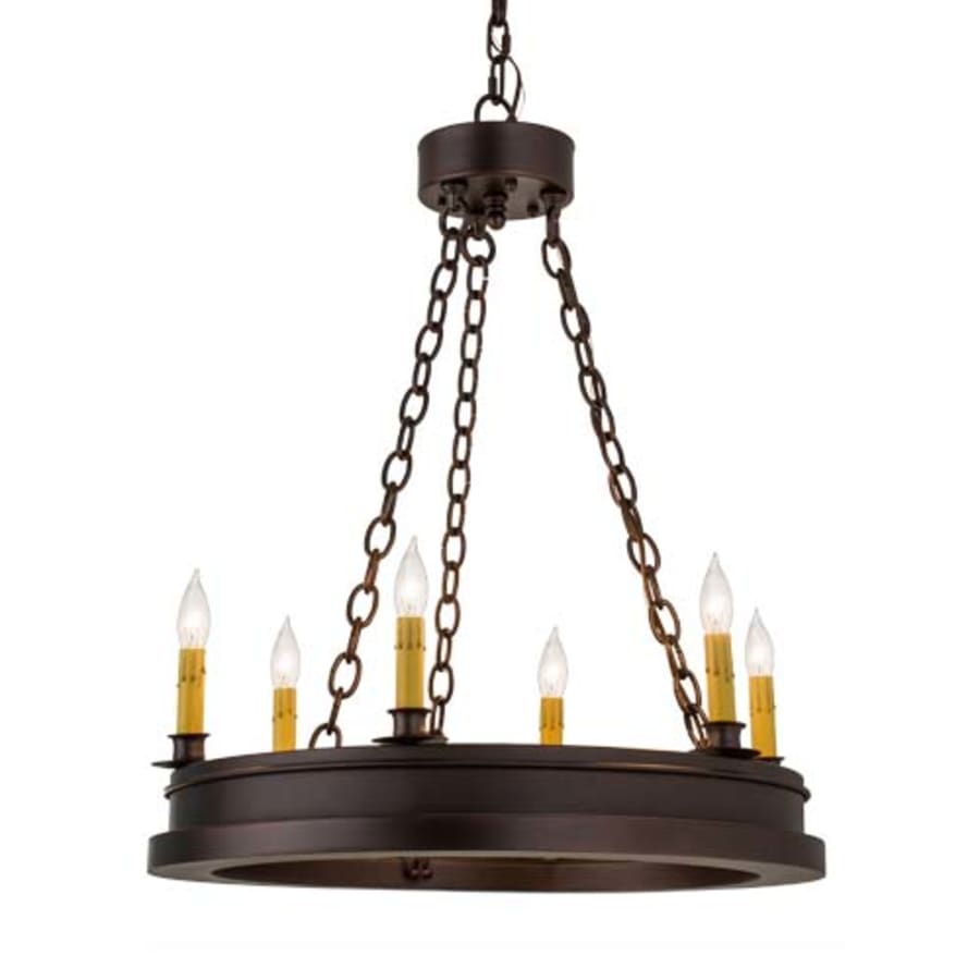 Meyda Tiffany Sullivan Ranch 6 Light 24" Wide Taper Candle Style Chandelier