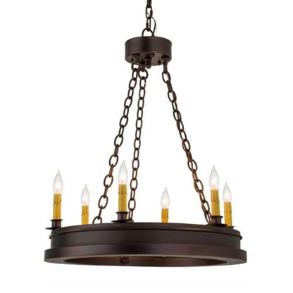 Meyda Tiffany Sullivan Ranch 6 Light 24" Wide Taper Candle Style Chandelier