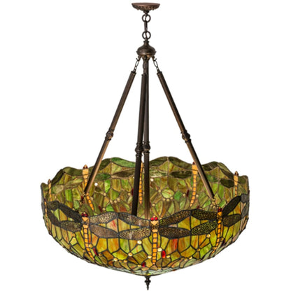 Meyda Tiffany Tiffany Hanginghead Dragonfly 4 Light 38" Wide Pendant