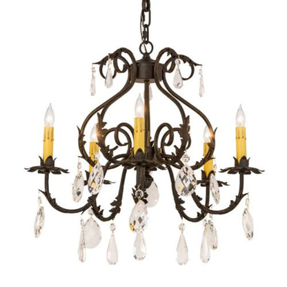 Meyda Tiffany Chantilly 5 Light 24" Wide Crystal Candle Style Chandelier
