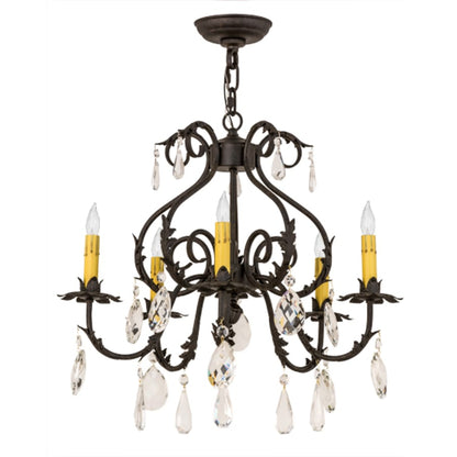 Meyda Tiffany Chantilly 5 Light 24" Wide Crystal Candle Style Chandelier