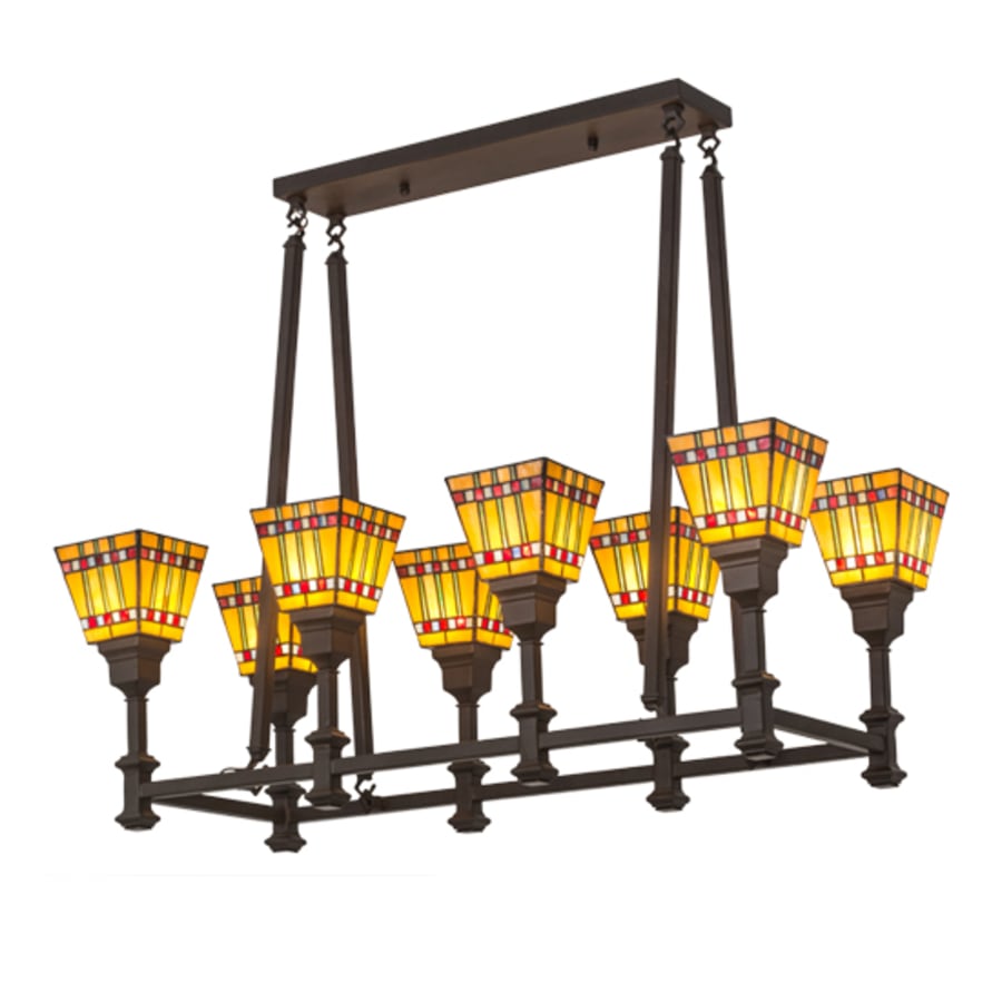 Meyda Tiffany Long Prairie Corn 8 Light 38" Wide Linear Chandelier