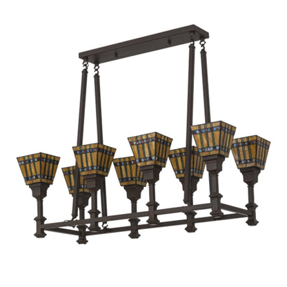 Meyda Tiffany Long Prairie Corn 8 Light 38" Wide Linear Chandelier