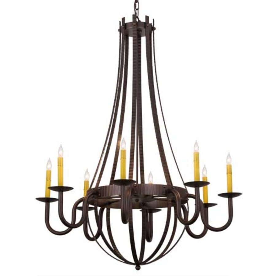 Meyda Tiffany Barrel Stave Metallo 8 Light 38" Wide Taper Candle Style Chandelier