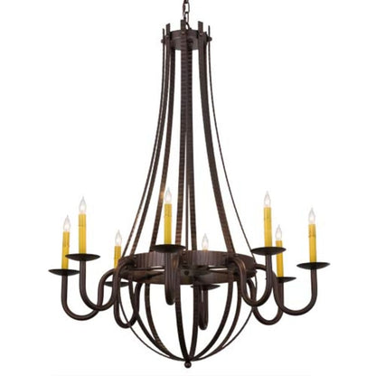 Meyda Tiffany Barrel Stave Metallo 8 Light 38" Wide Taper Candle Style Chandelier