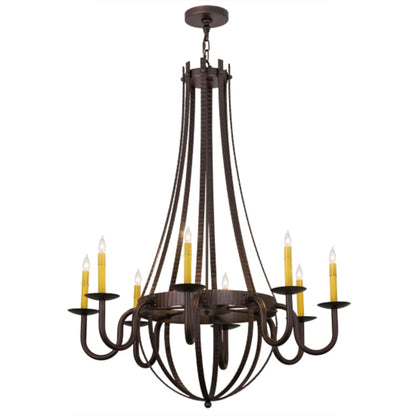 Meyda Tiffany Barrel Stave Metallo 8 Light 38" Wide Taper Candle Style Chandelier