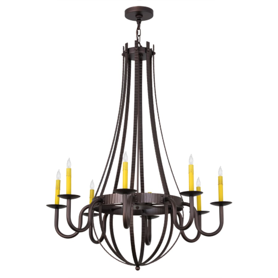 Meyda Tiffany Barrel Stave Metallo 8 Light 38" Wide Taper Candle Style Chandelier
