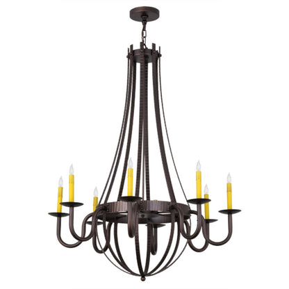 Meyda Tiffany Barrel Stave Metallo 8 Light 38" Wide Taper Candle Style Chandelier