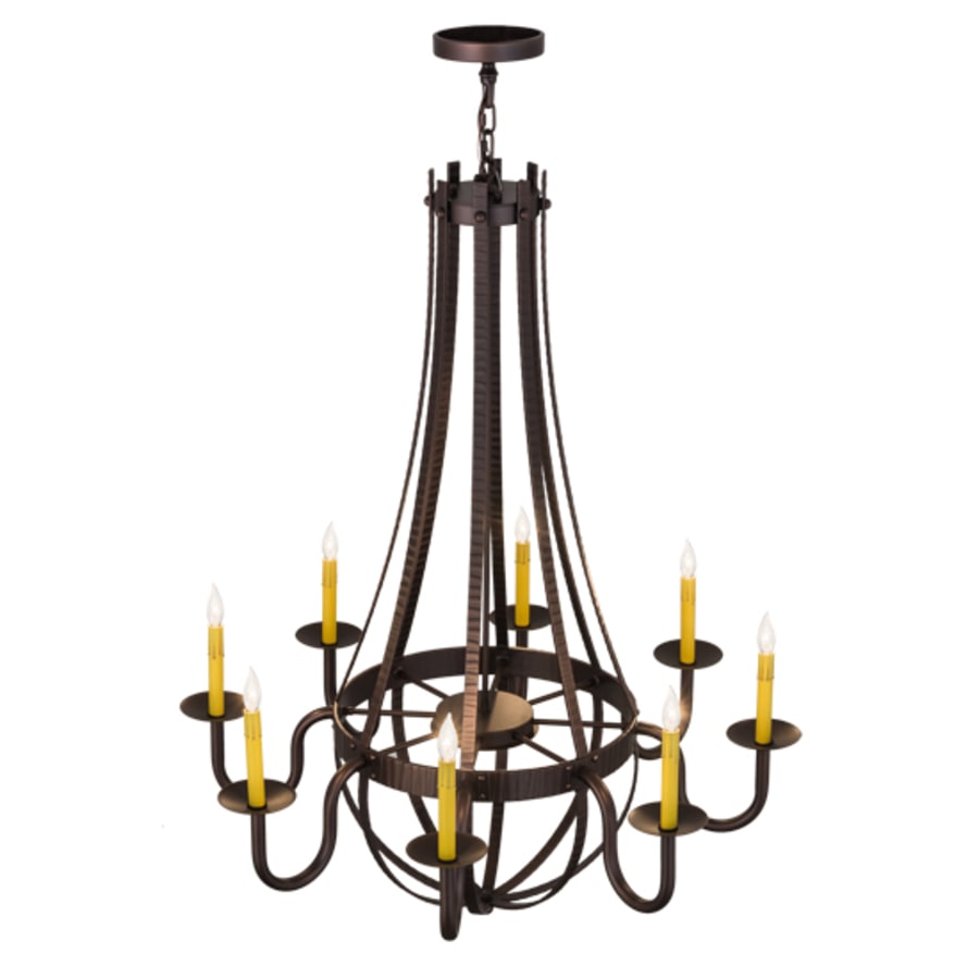 Meyda Tiffany Barrel Stave Metallo 8 Light 38" Wide Taper Candle Style Chandelier