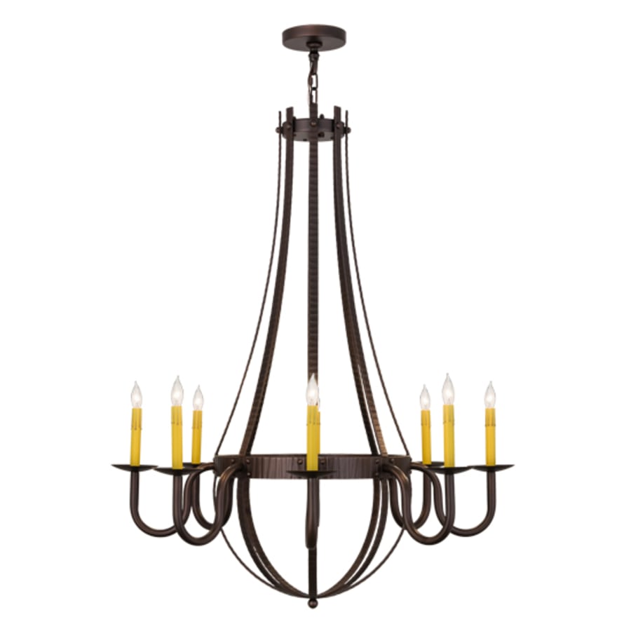 Meyda Tiffany Barrel Stave Metallo 8 Light 38" Wide Taper Candle Style Chandelier