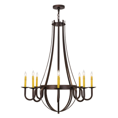 Meyda Tiffany Barrel Stave Metallo 8 Light 38" Wide Taper Candle Style Chandelier