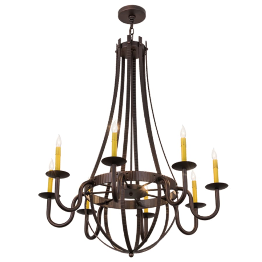 Meyda Tiffany Barrel Stave Metallo 8 Light 38" Wide Taper Candle Style Chandelier