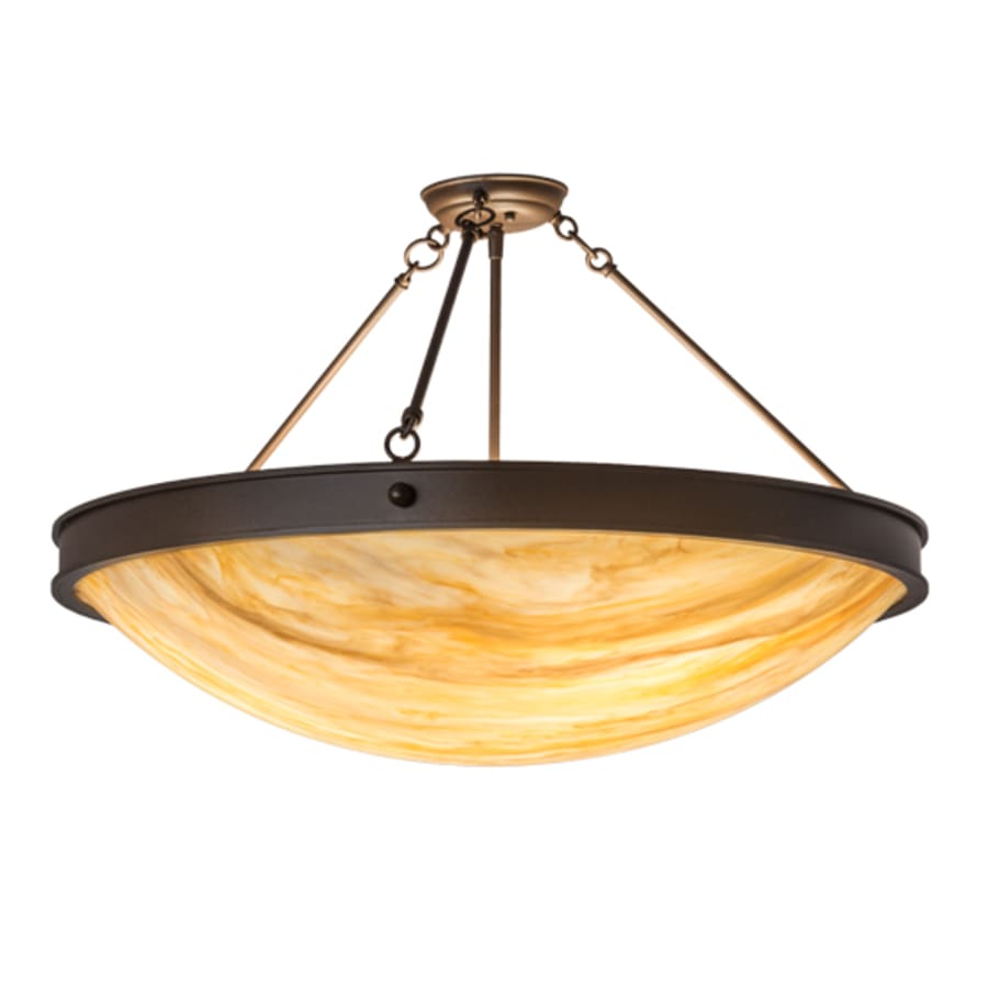 Meyda Tiffany Dionne 3 Light 30" Wide Semi-Flush Bowl Ceiling Fixture - Cafe-Noir Finish