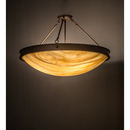 Meyda Tiffany Dionne 3 Light 30" Wide Semi-Flush Bowl Ceiling Fixture - Cafe-Noir Finish