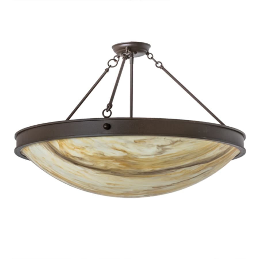 Meyda Tiffany Dionne 3 Light 30" Wide Semi-Flush Bowl Ceiling Fixture - Cafe-Noir Finish