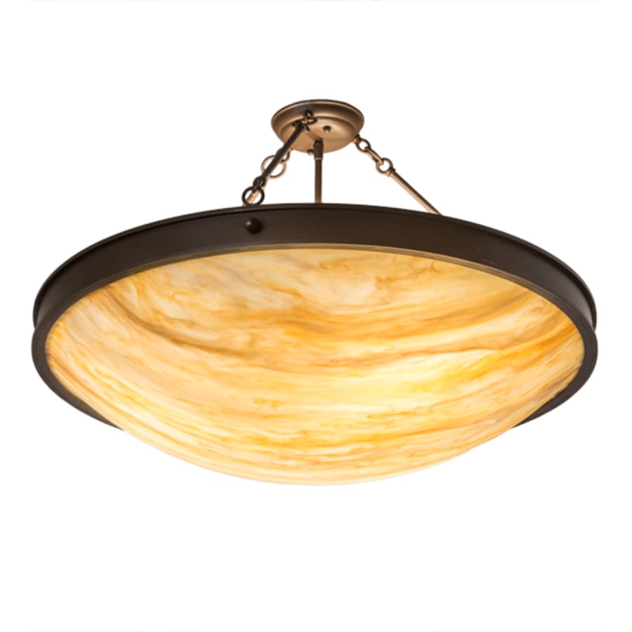 Meyda Tiffany Dionne 3 Light 30" Wide Semi-Flush Bowl Ceiling Fixture - Cafe-Noir Finish
