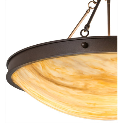 Meyda Tiffany Dionne 3 Light 30" Wide Semi-Flush Bowl Ceiling Fixture - Cafe-Noir Finish