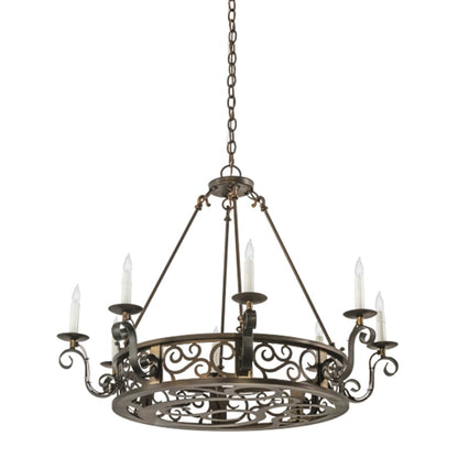 Meyda Tiffany Delano 8 Light 36" Wide Taper Candle Style Chandelier