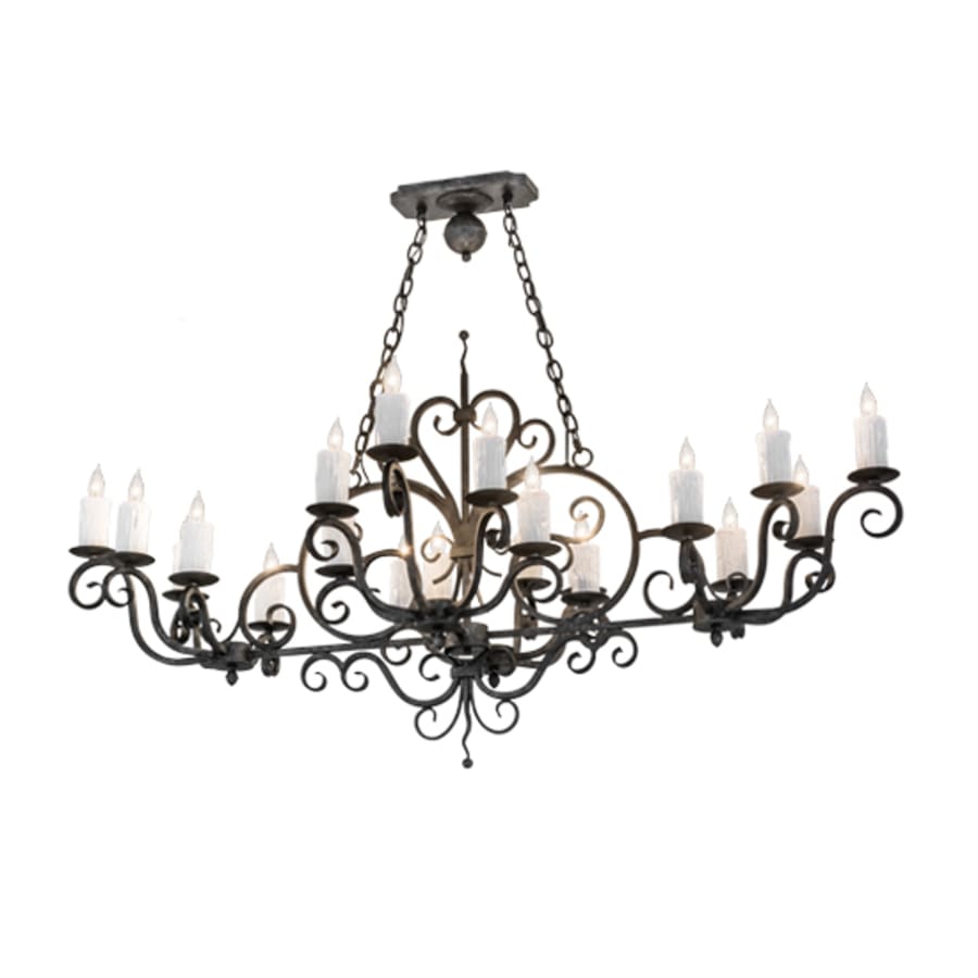 Meyda Tiffany Long Kean 20 Light 60" Wide Taper Candle Linear Chandelier