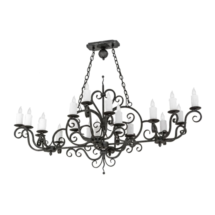 Meyda Tiffany Long Kean 20 Light 60" Wide Taper Candle Linear Chandelier