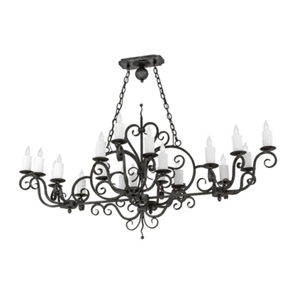 Meyda Tiffany Long Kean 20 Light 60" Wide Taper Candle Linear Chandelier