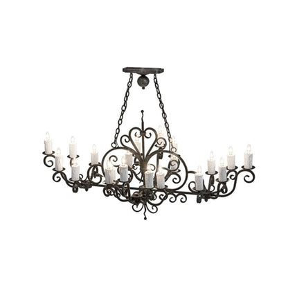 Meyda Tiffany Long Kean 20 Light 60" Wide Taper Candle Linear Chandelier