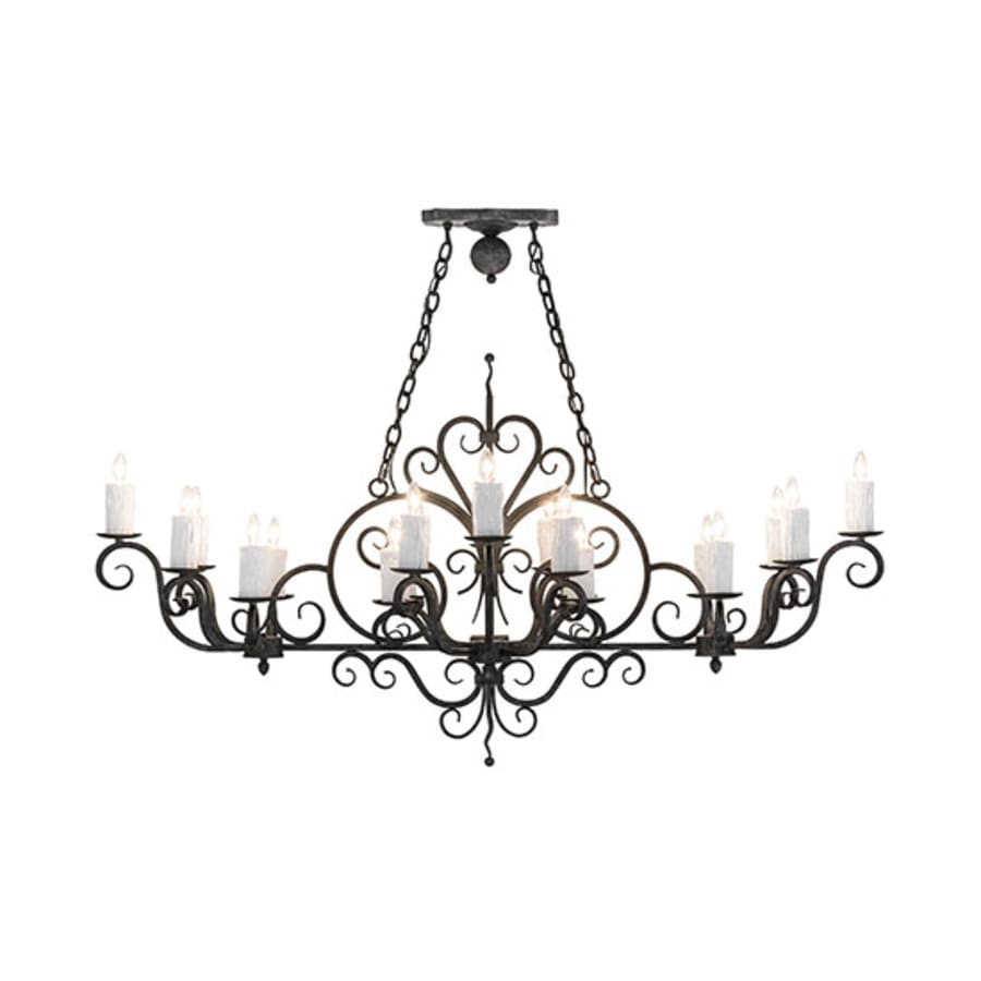 Meyda Tiffany Long Kean 20 Light 60" Wide Taper Candle Linear Chandelier