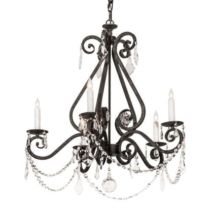 Meyda Tiffany Adrianna 5 Light 26" Wide Crystal Candle Style Chandelier