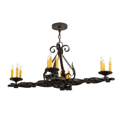 Meyda Tiffany Elianna 12 Light 42" Wide Taper Candle Linear Chandelier