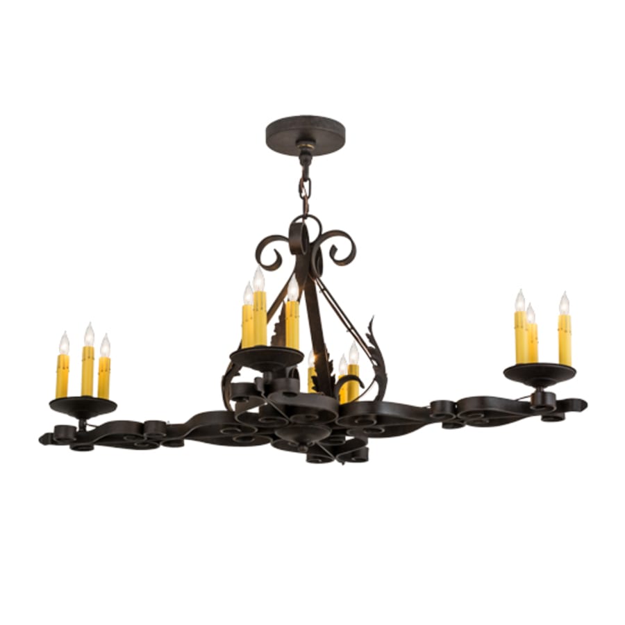 Meyda Tiffany Elianna 12 Light 42" Wide Taper Candle Linear Chandelier