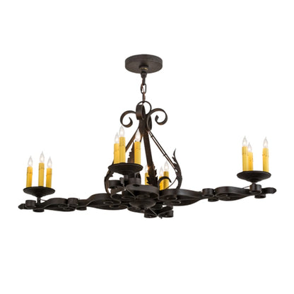 Meyda Tiffany Elianna 12 Light 42" Wide Taper Candle Linear Chandelier