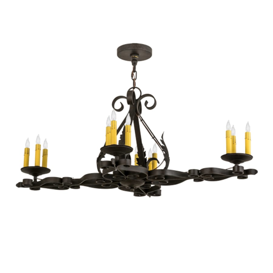 Meyda Tiffany Elianna 12 Light 42" Wide Taper Candle Linear Chandelier