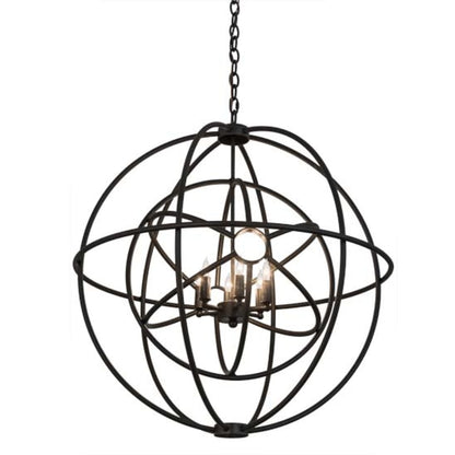 Meyda Tiffany Atom Enerjisi 6 Light 30" Wide Taper Candle Globe Chandelier