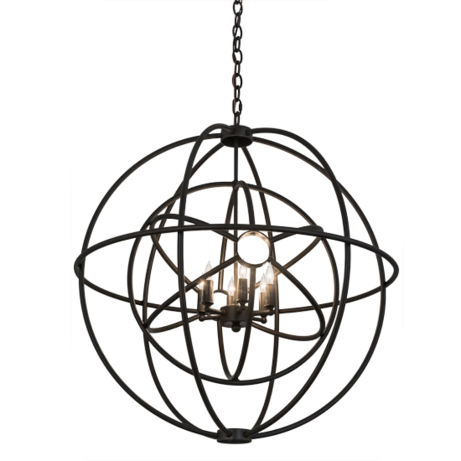 Meyda Tiffany Atom Enerjisi 6 Light 30" Wide Taper Candle Globe Chandelier