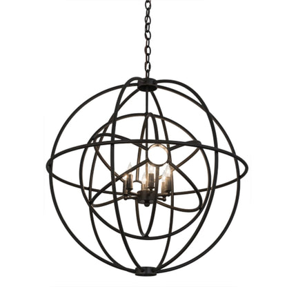 Meyda Tiffany Atom Enerjisi 6 Light 30" Wide Taper Candle Globe Chandelier