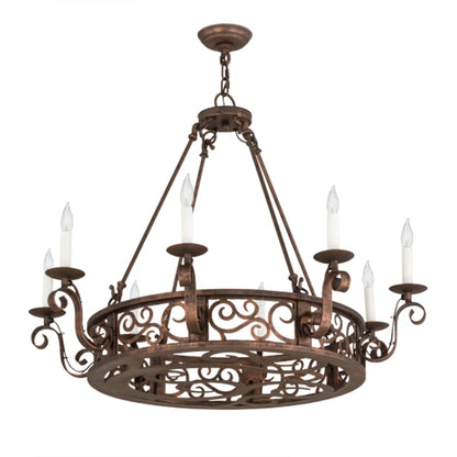 Meyda Tiffany Delano 8 Light 36" Wide Taper Candle Style Chandelier