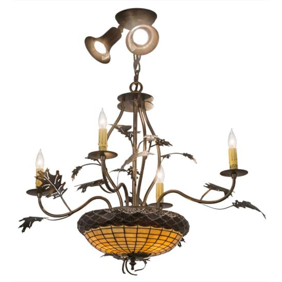 Meyda Tiffany Greenbriar Oak 5 Light 30" Wide Taper Candle Style Chandelier