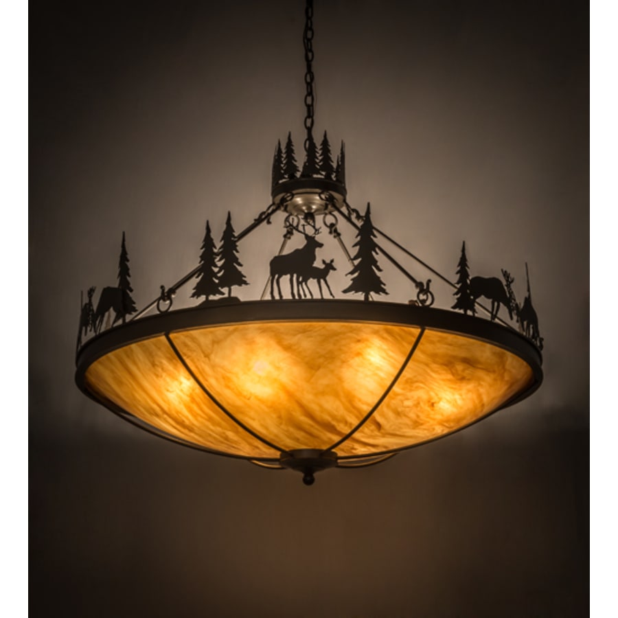 Meyda Tiffany Deer Family 8 Light 48" Wide Pendant