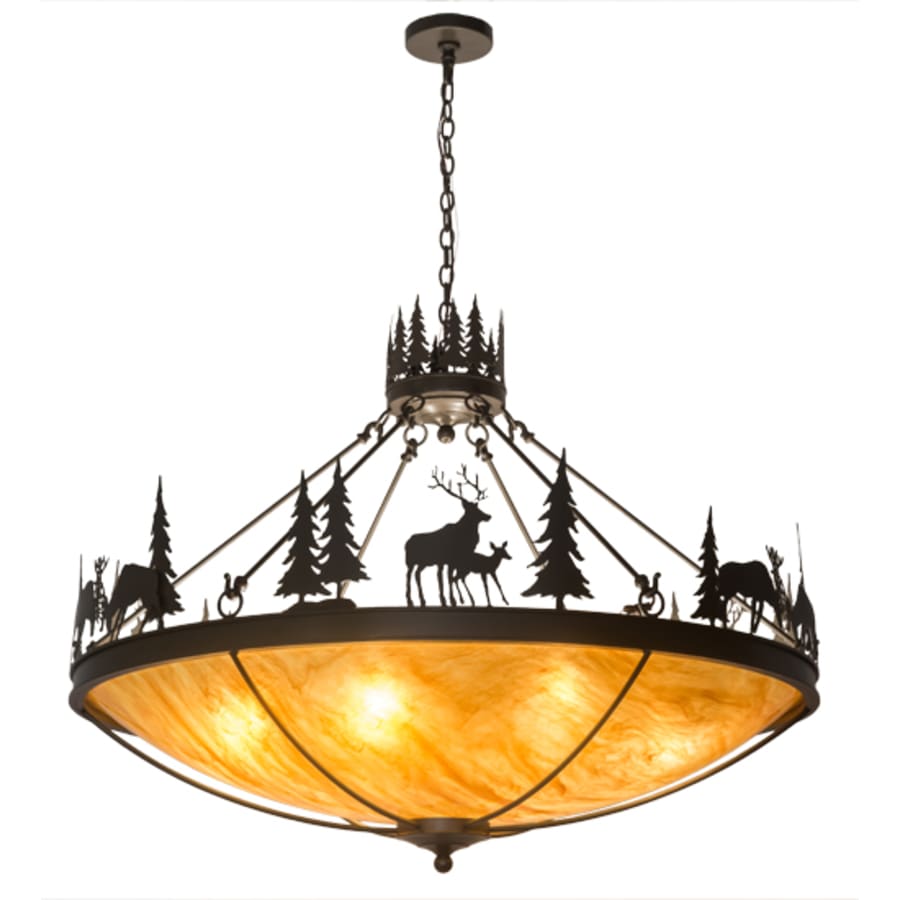 Meyda Tiffany Deer Family 8 Light 48" Wide Pendant