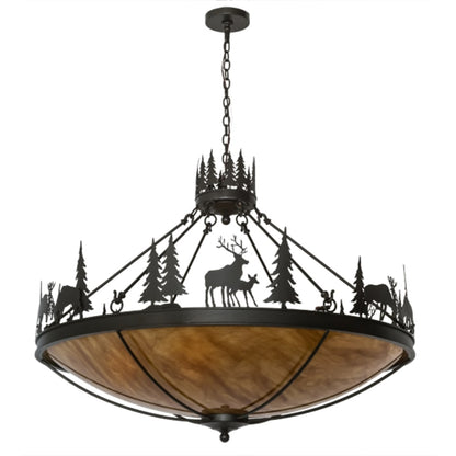 Meyda Tiffany Deer Family 8 Light 48" Wide Pendant