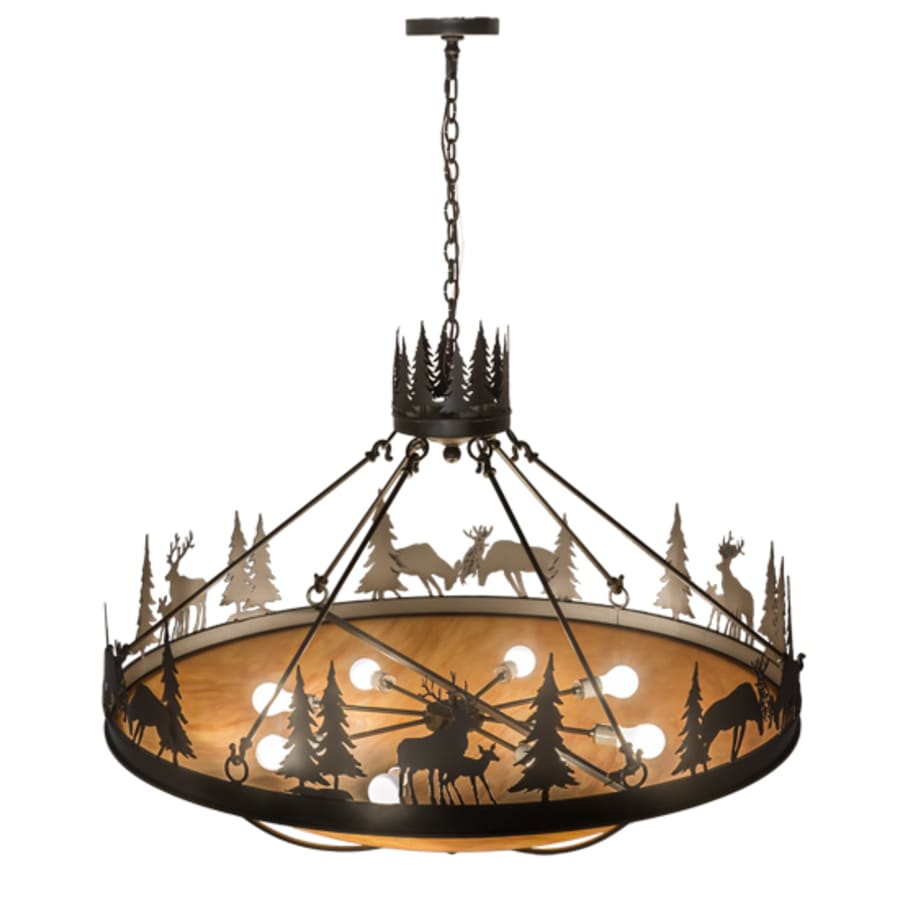 Meyda Tiffany Deer Family 8 Light 48" Wide Pendant