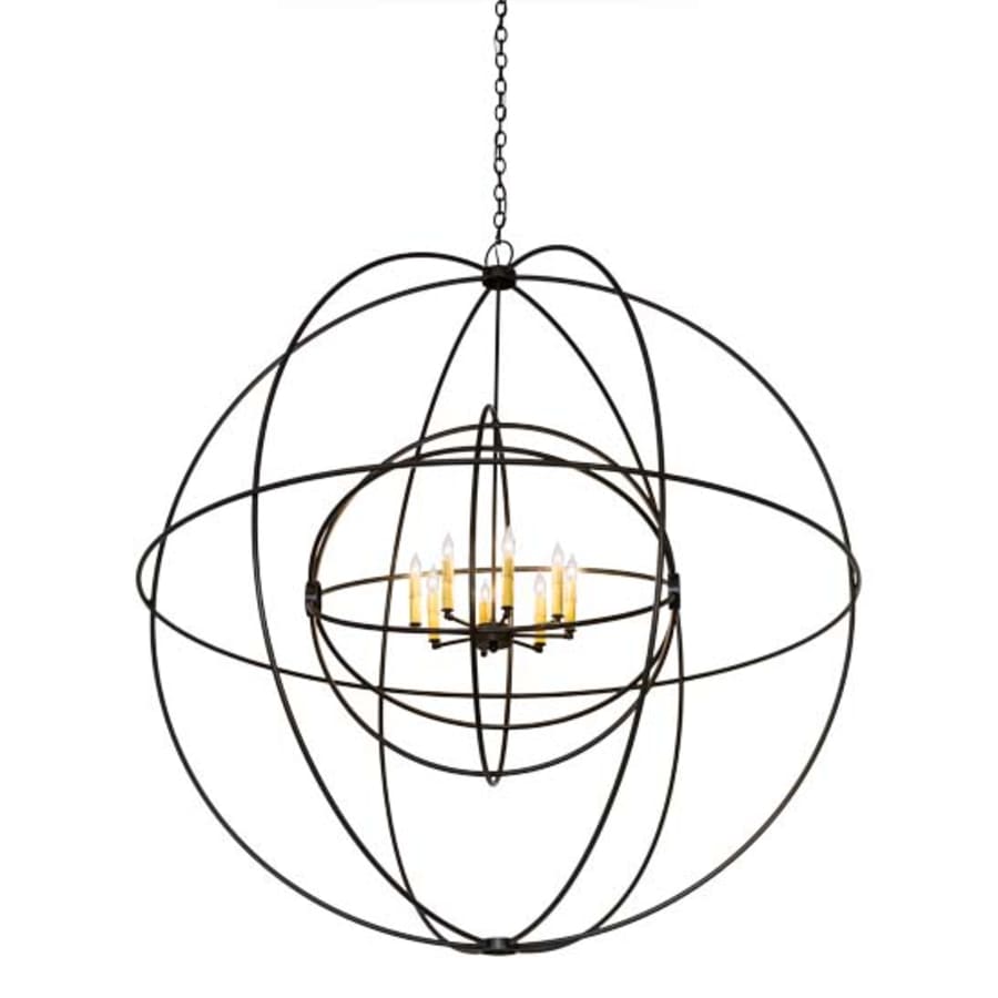 Meyda Tiffany Atom Enerjisi 8 Light 60" Wide Taper Candle Globe Chandelier
