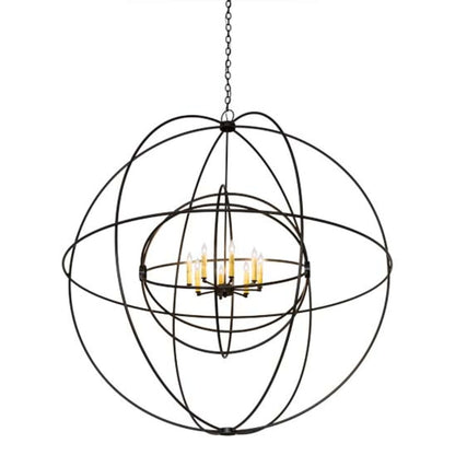 Meyda Tiffany Atom Enerjisi 8 Light 60" Wide Taper Candle Globe Chandelier