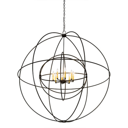 Meyda Tiffany Atom Enerjisi 8 Light 60" Wide Taper Candle Globe Chandelier